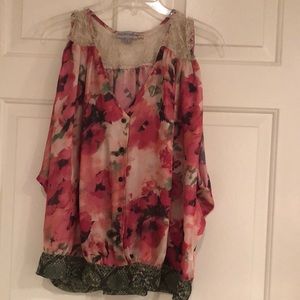 Lace, Polyester Blouse - Wide Sleeved